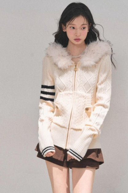Winter Hooded Knit Sweater