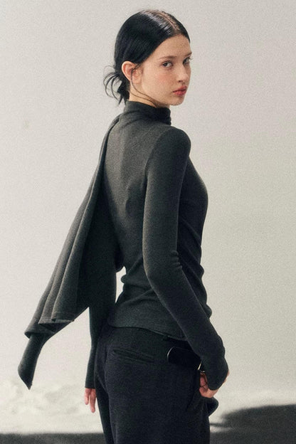 Irregular Waist-Cinching Winter Top