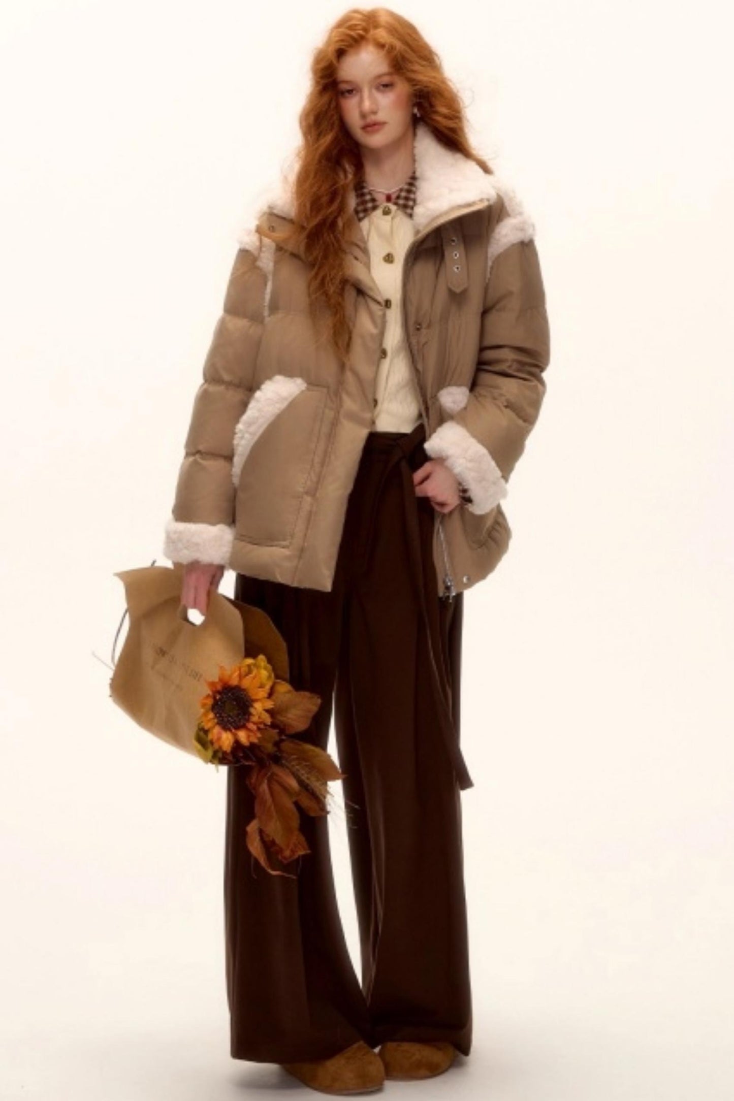 Pleated Retro Wide-Leg Pants