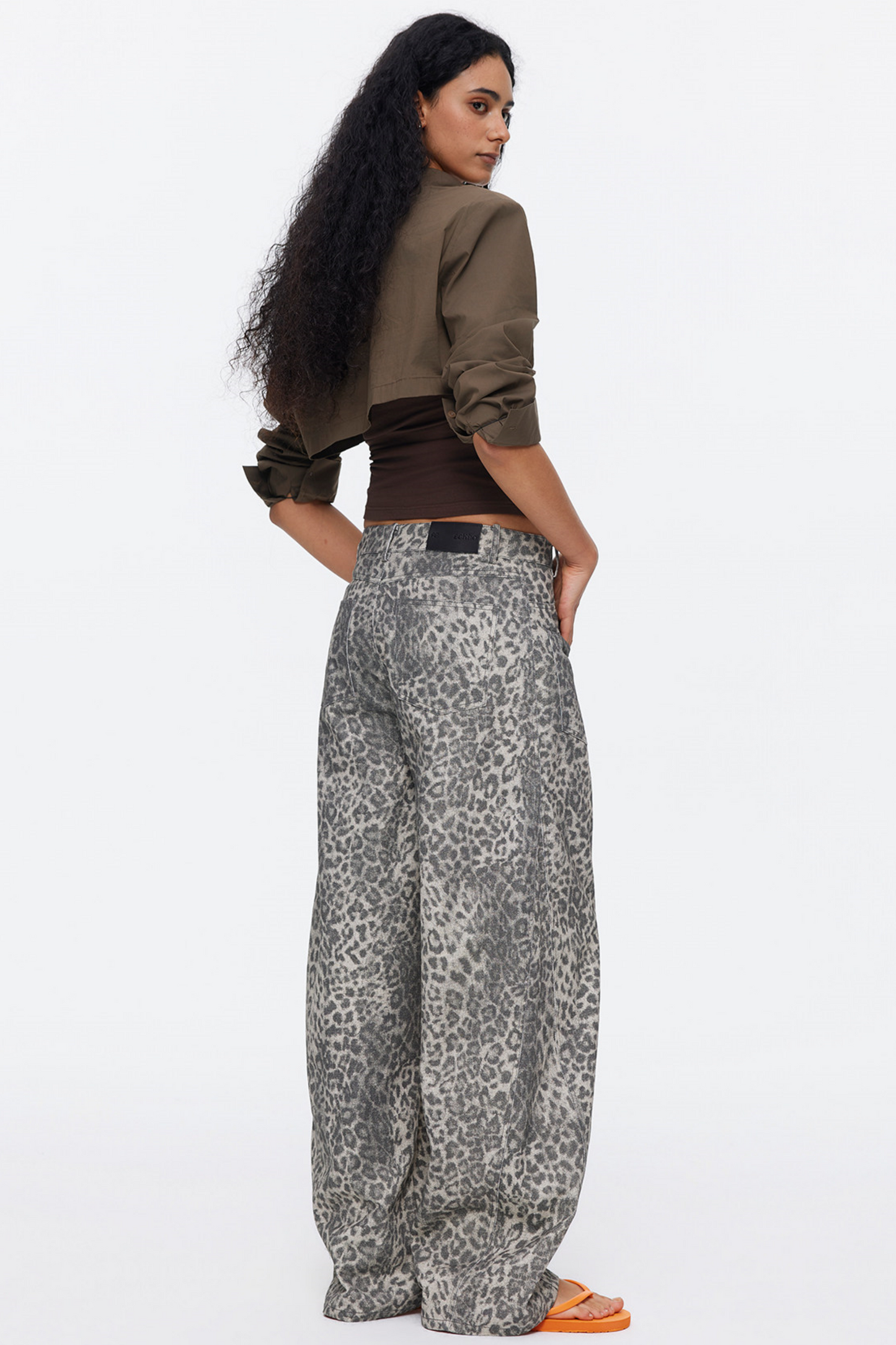 Retro Leopard Print Cotton Pants