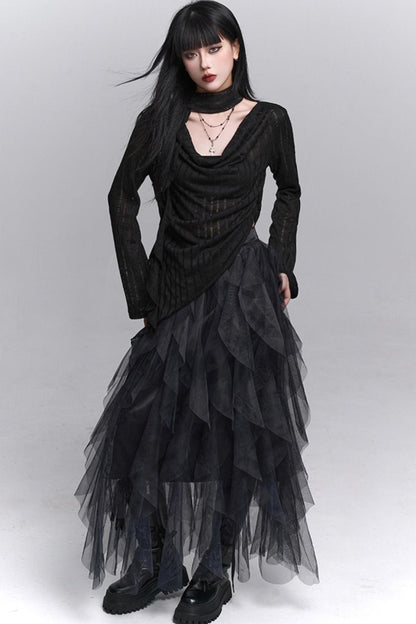 Irregular Hem Concert Skirt