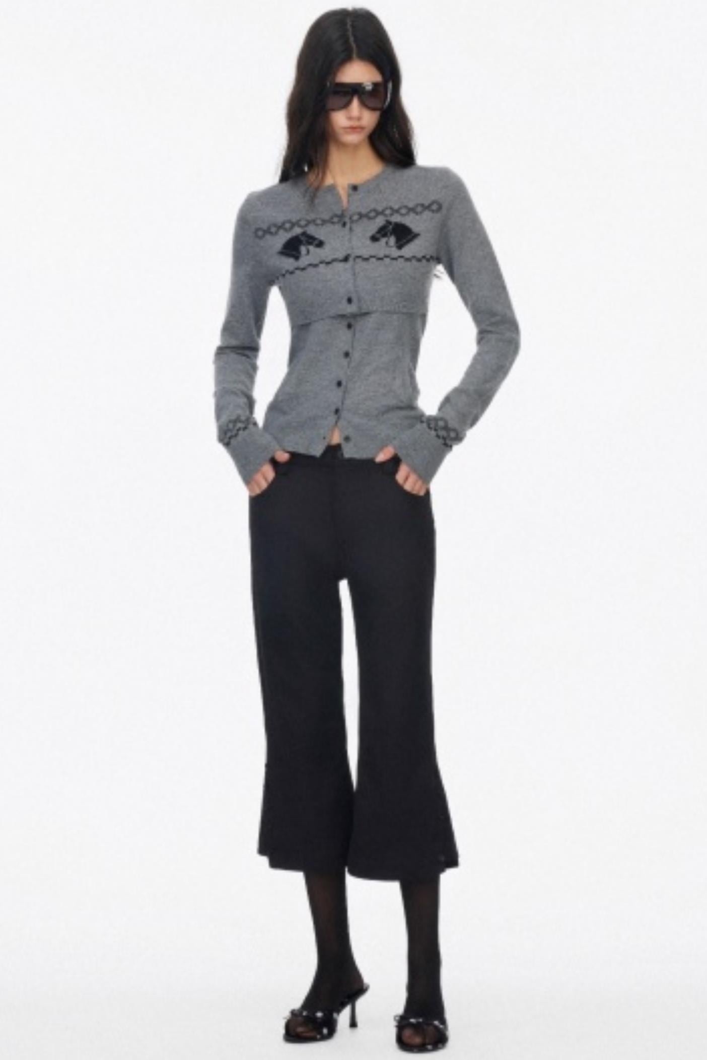 Wool Knit Two Piece Slim Jacket