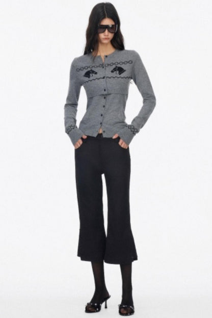 Wool Knit Two Piece Slim Jacket