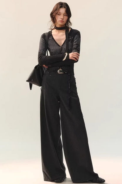 Melierte Strickjacke