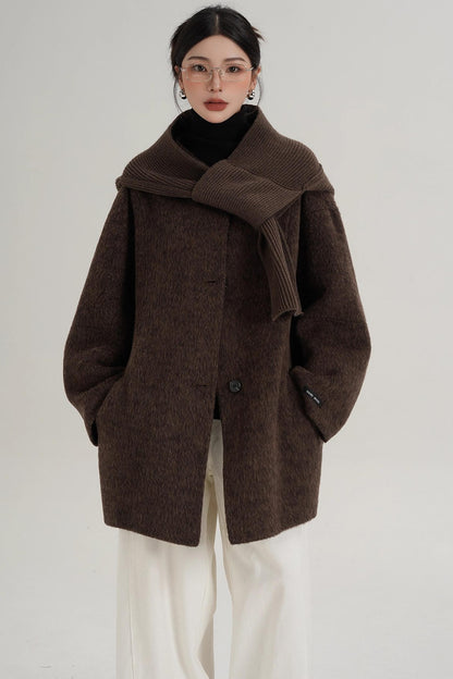 Elegant Chestnut Wool Coat