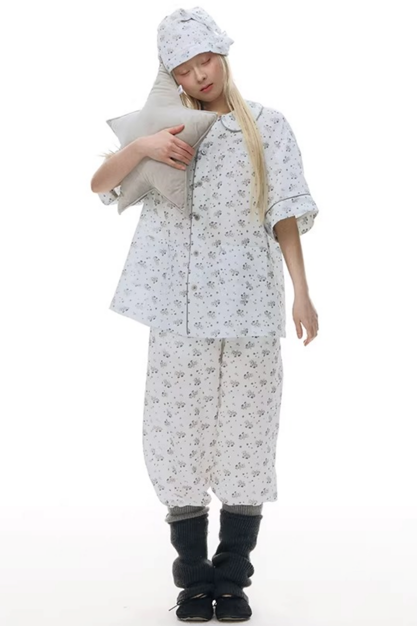 Pony-Printed Matching Pajama Set