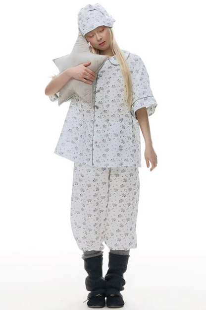 Pony-Printed Matching Pajama Set