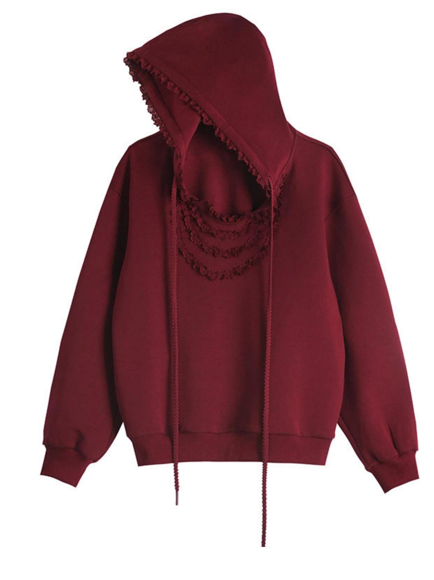Men Slim Long section High collar Hooded Sweatshirt Man Extend Curved hem Solid black Cotton Casual Pullover Hoodies