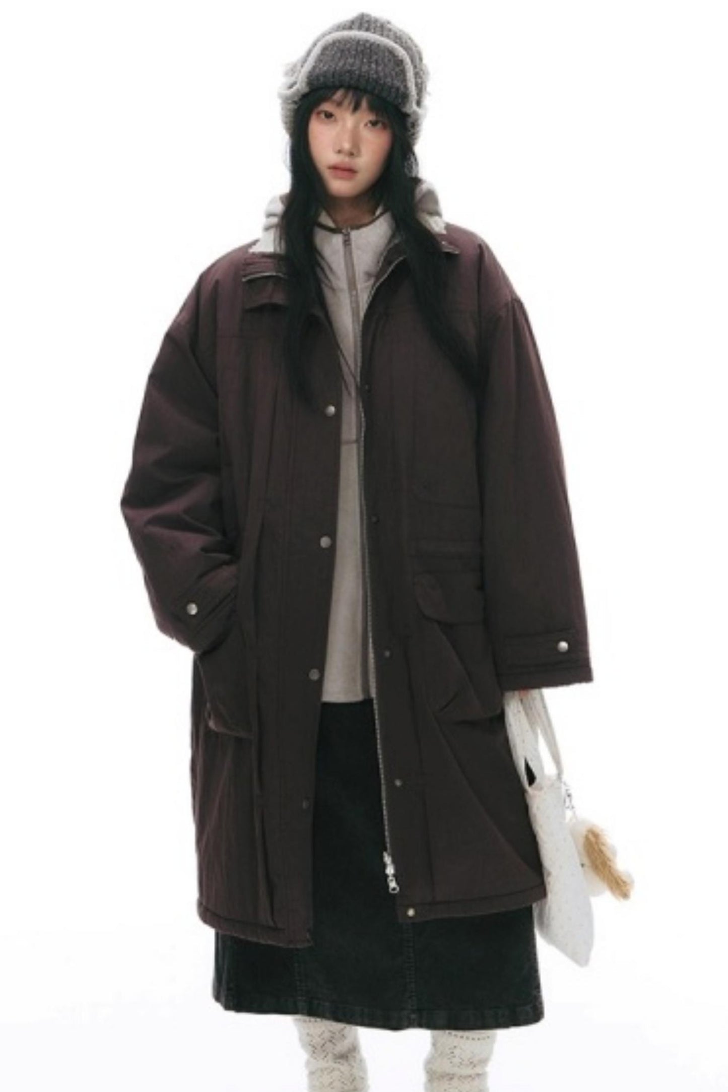 Fleece Patchwork Hooded Jacket