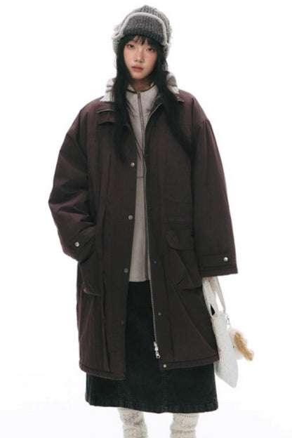 Fleece Patchwork Hooded Jacket