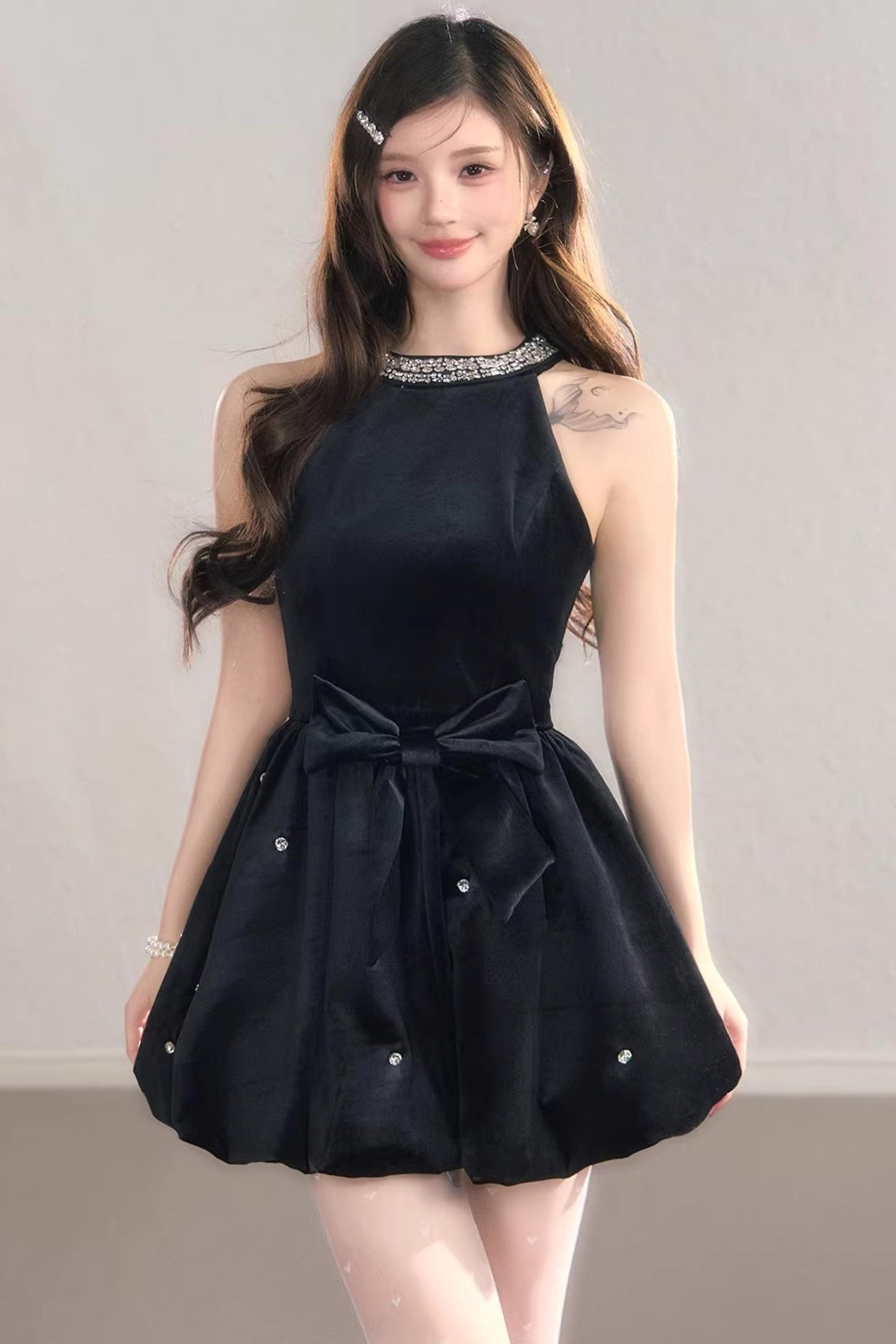 Highlight Halter Neck Puff Dress