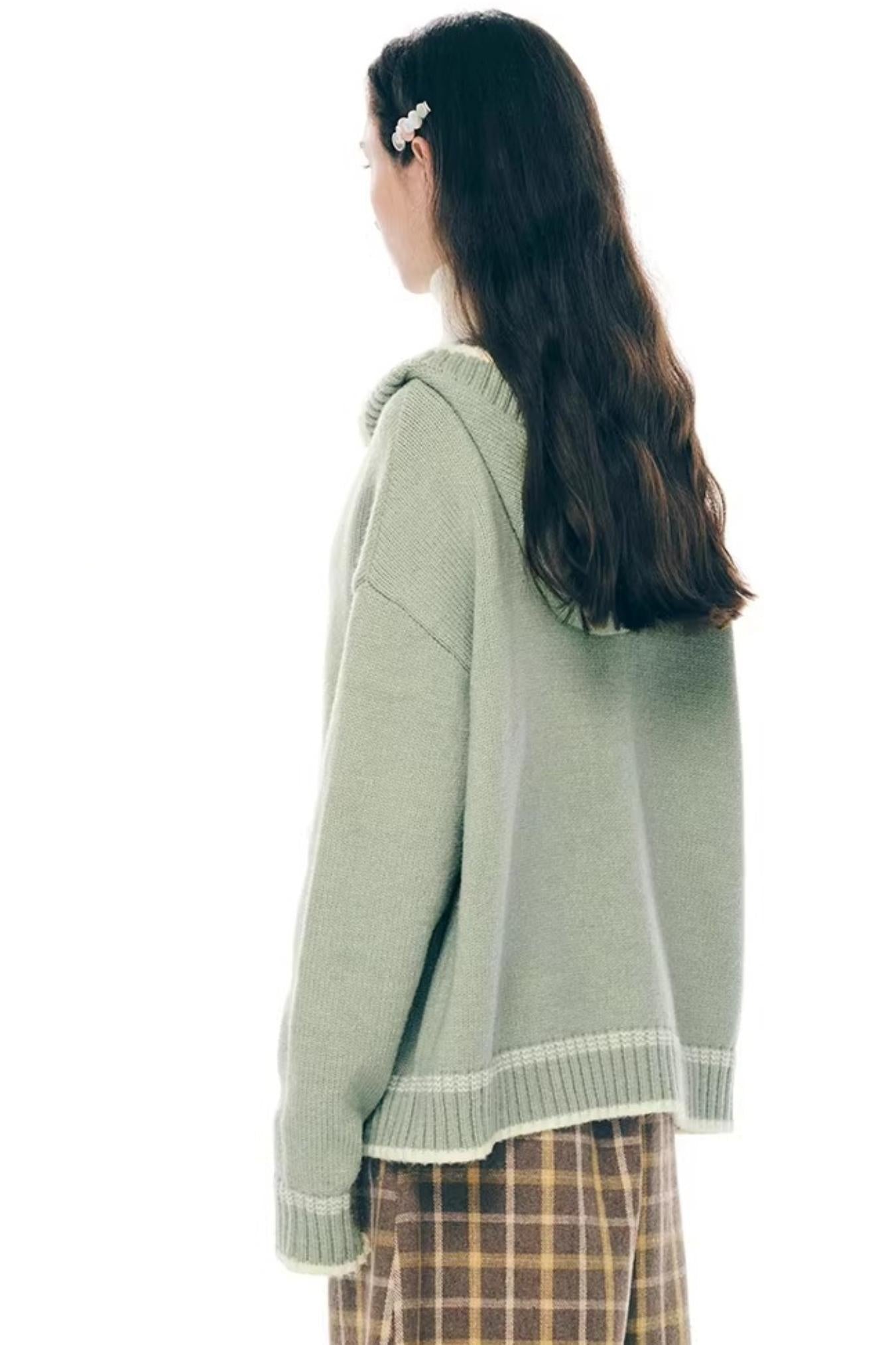 Velvet Snow Hooded Cardigan