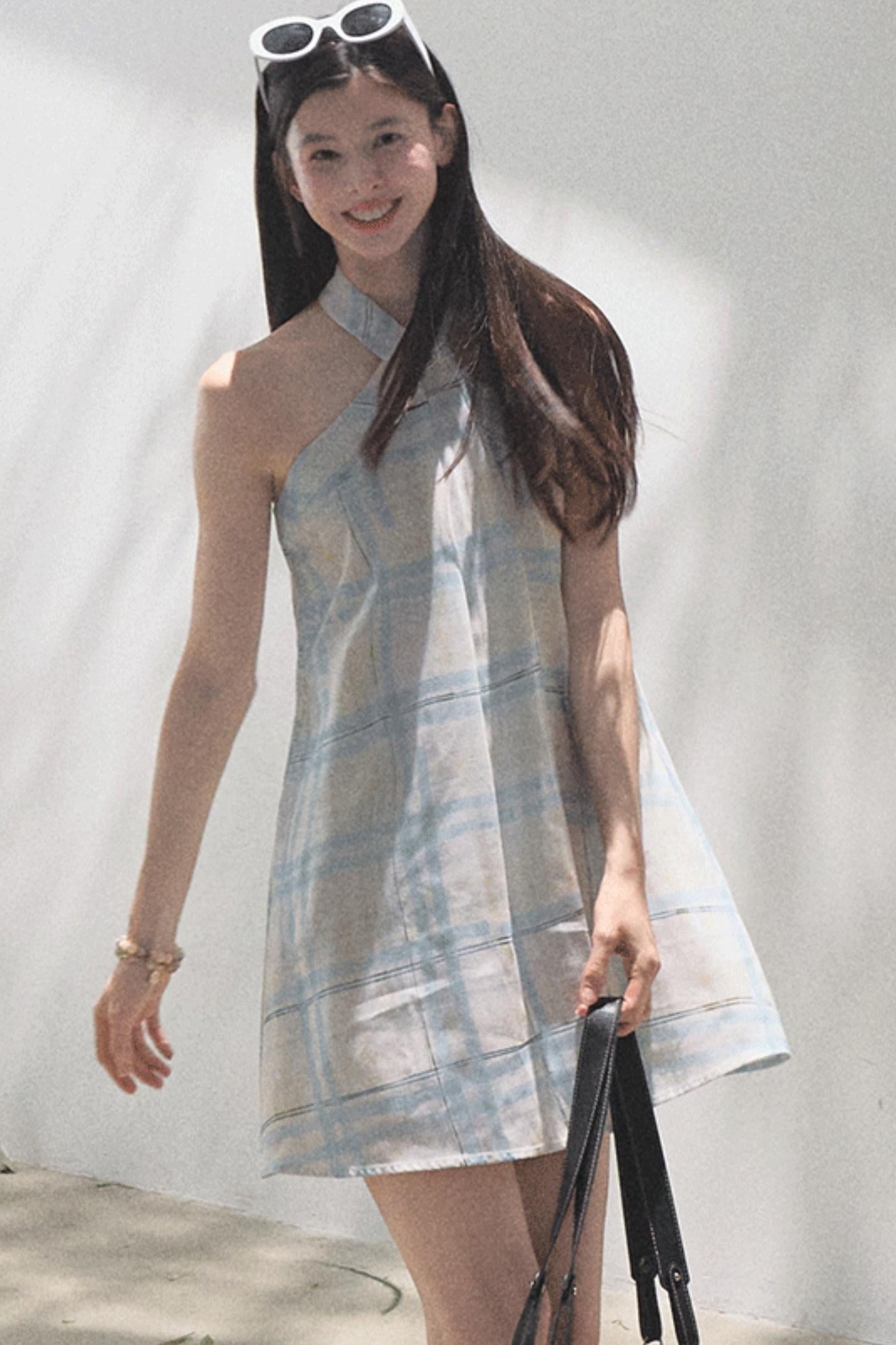 Linen Plaid Dress