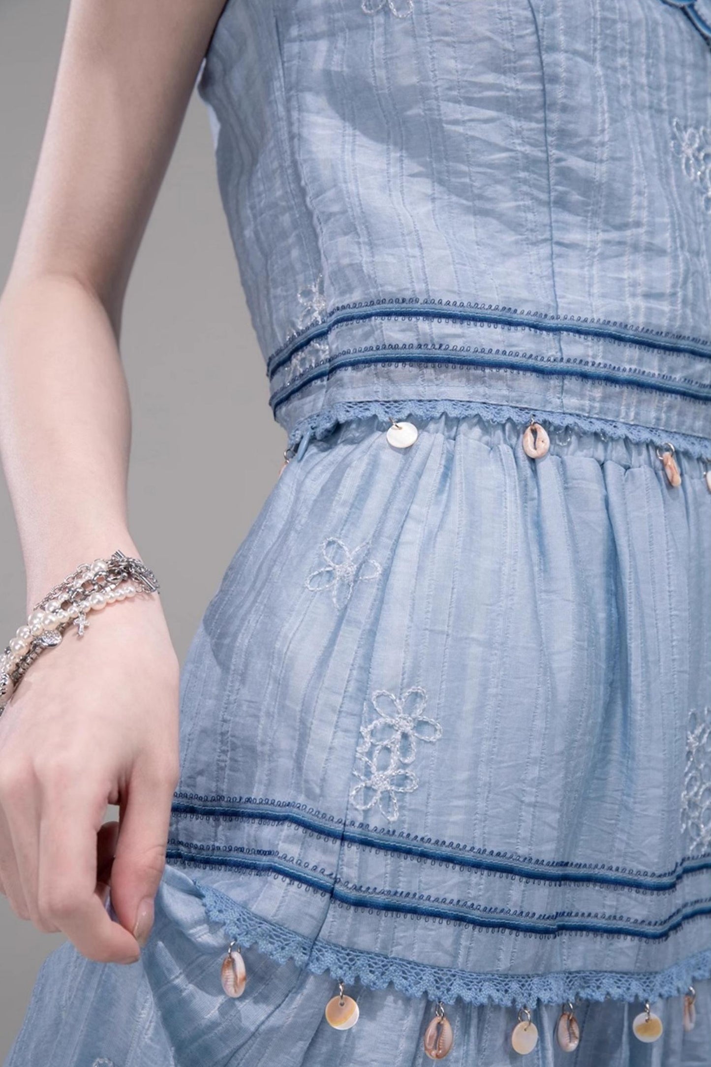 Misty Blue Halter Set