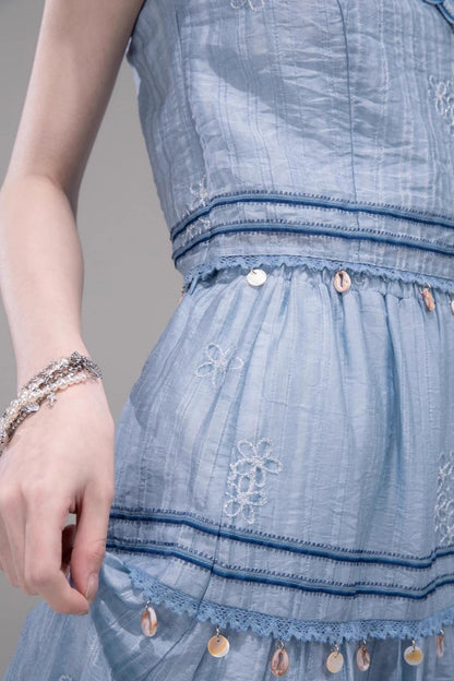 Misty Blue Halter Set