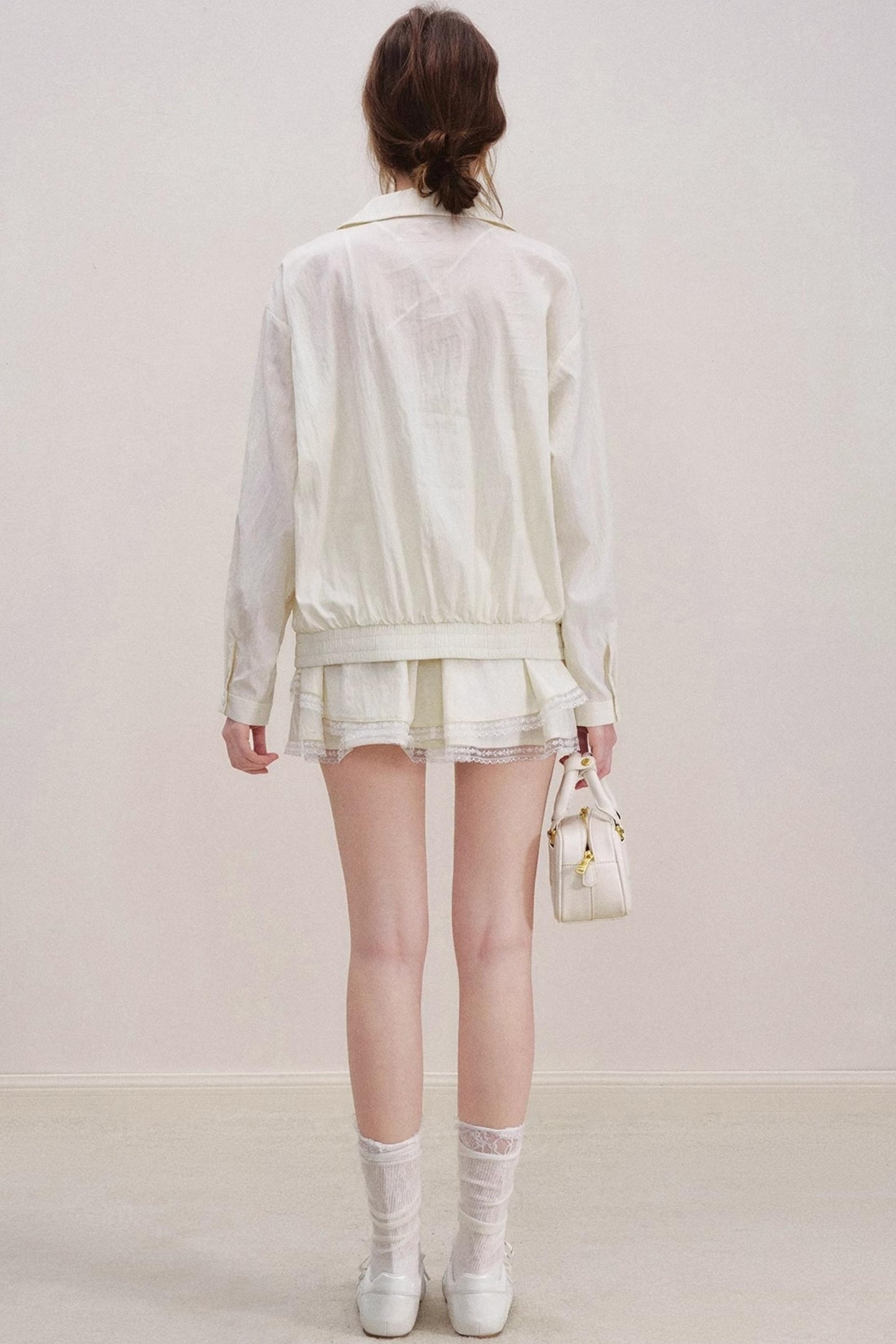 Tencel Drawstring Jacket Skirt Set-Up