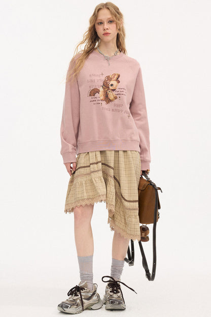 Irregular Wave Patchwork Midi Skirt
