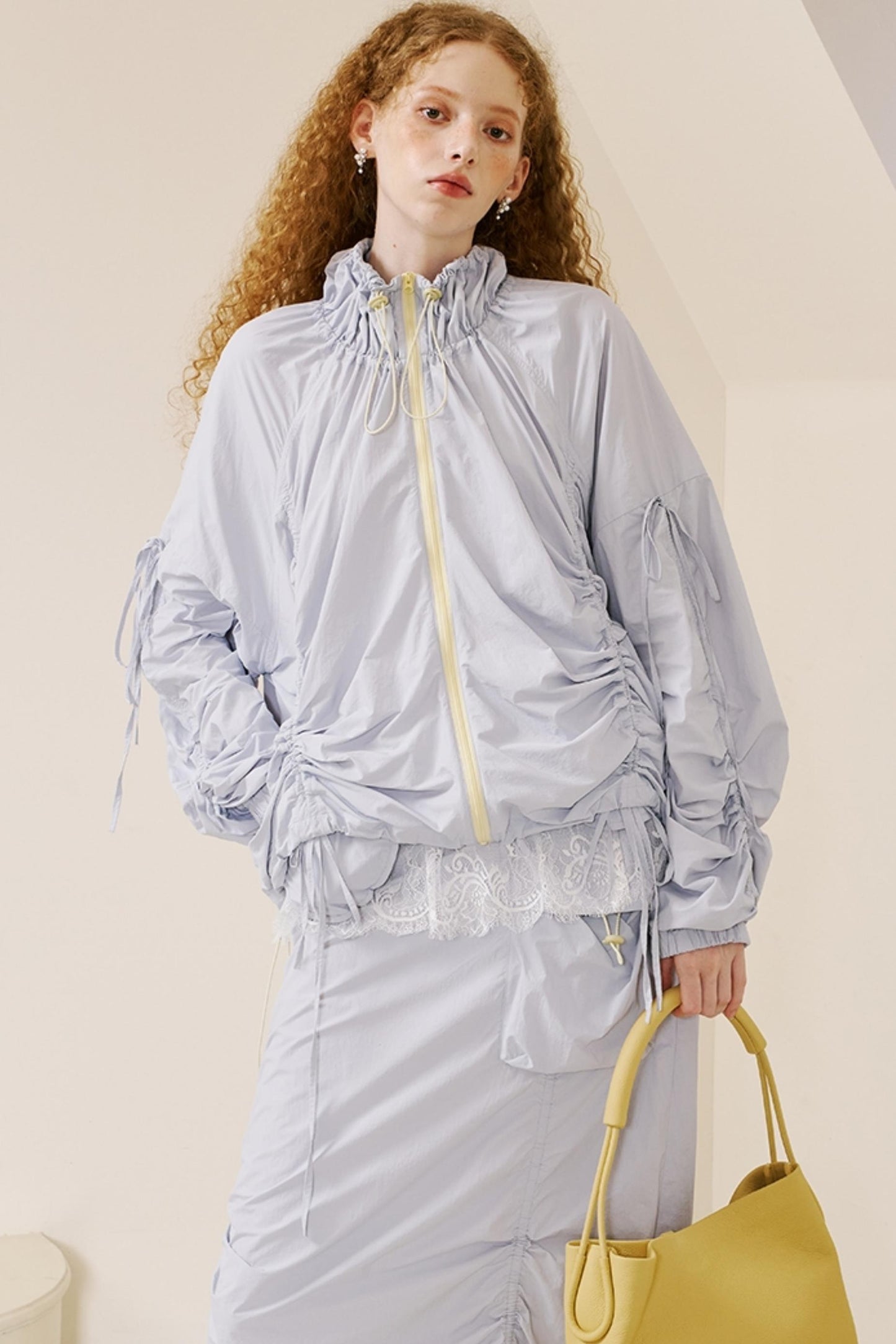 Versatile Color-Block Jacket Skirt Set-Up