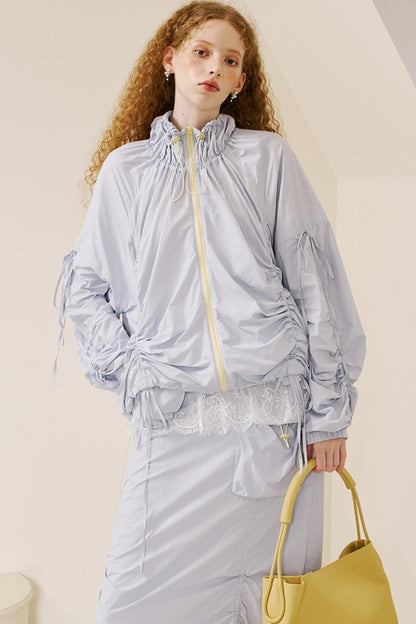 Versatile Color-Block Jacket Skirt Set-Up