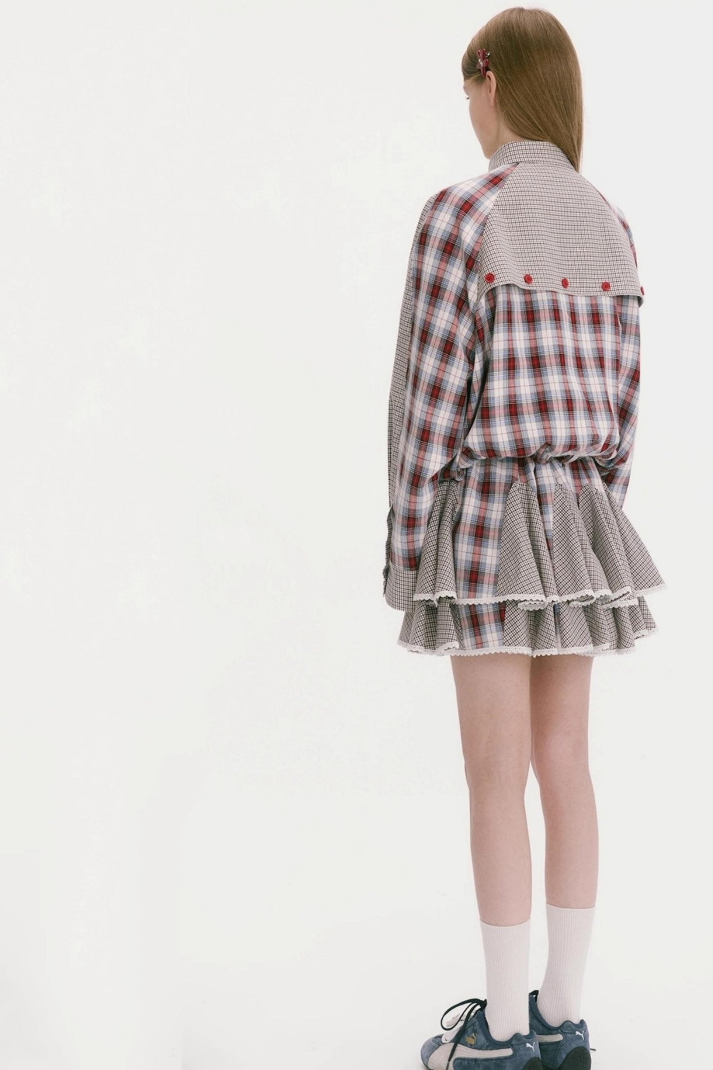 Patchwork Plaid Shirt Jacket