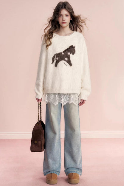 Broken Galaxy Rhinestone Jeans