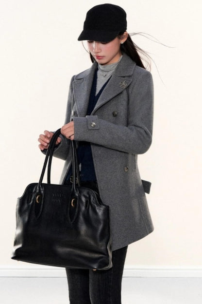 Woolen Lapel Coat