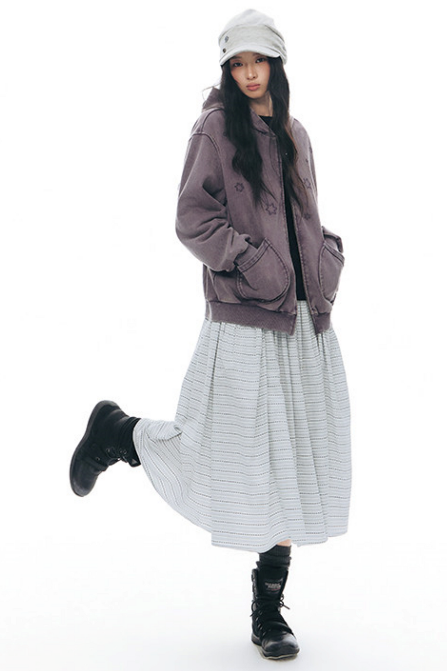 Patchwork Distressed Cardigan Jacket