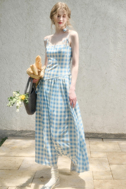 Galaxy Blue Pleated Sundress