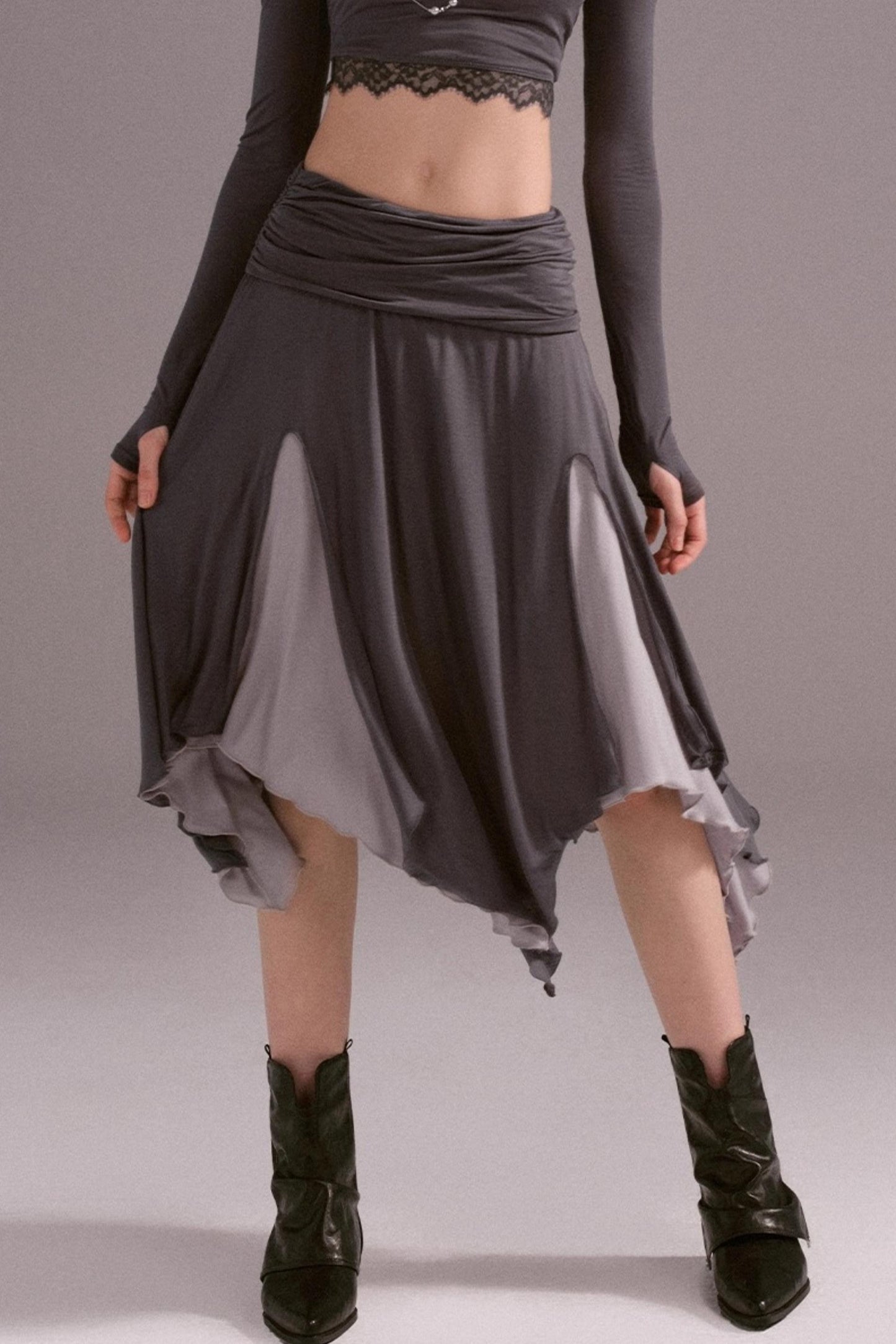 Irreguler Lace Skirt Set-Up