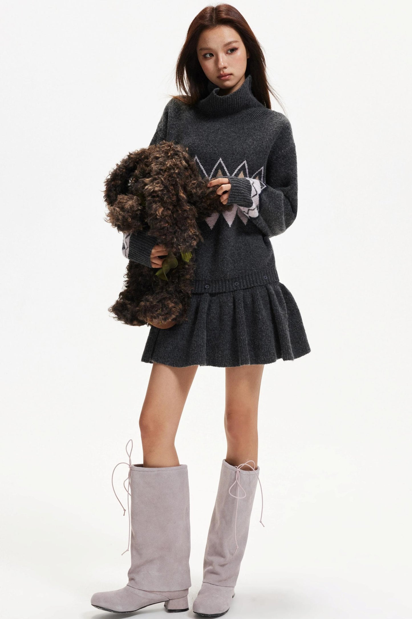 Color-Blocked Diamond Dress