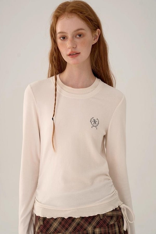 Contrasting Slim Long-Sleeved Top