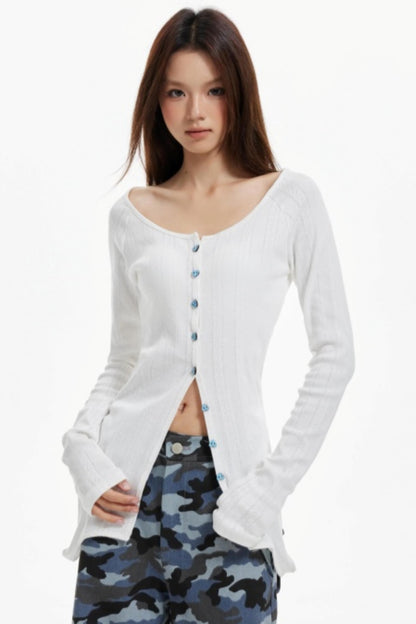 Slim Two Wear Cardigan Top