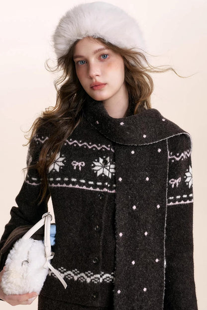 Wool Fair Isle Cardigan Set-Up