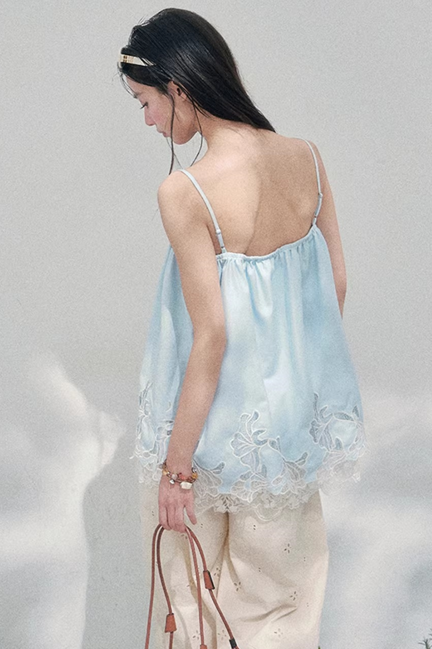 Bouquet-ähnliches Spitzen-Babydoll-Oberteil