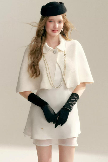 Acetate Halter Cape Dress Set-Up