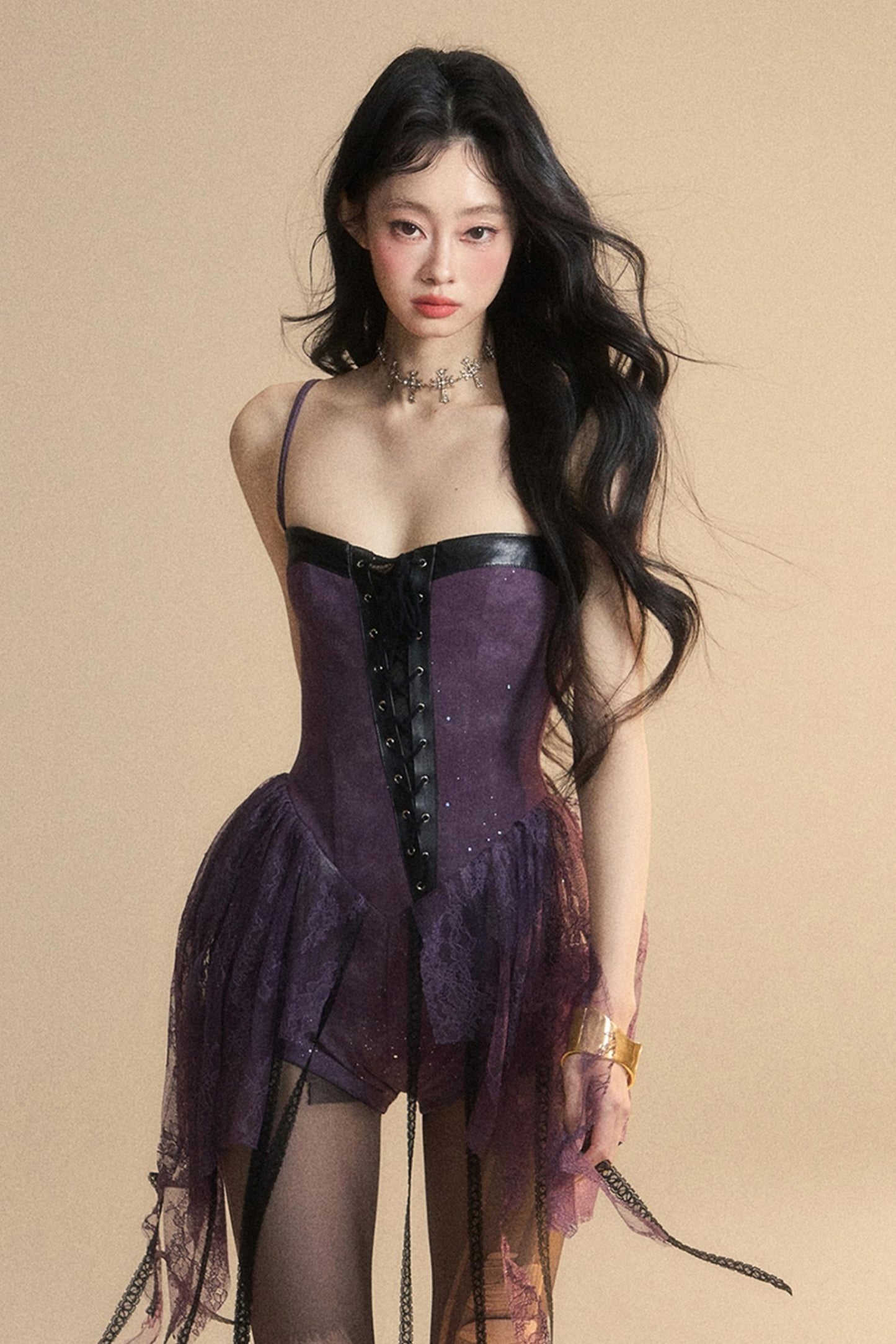 Lace Halter Mini Dress