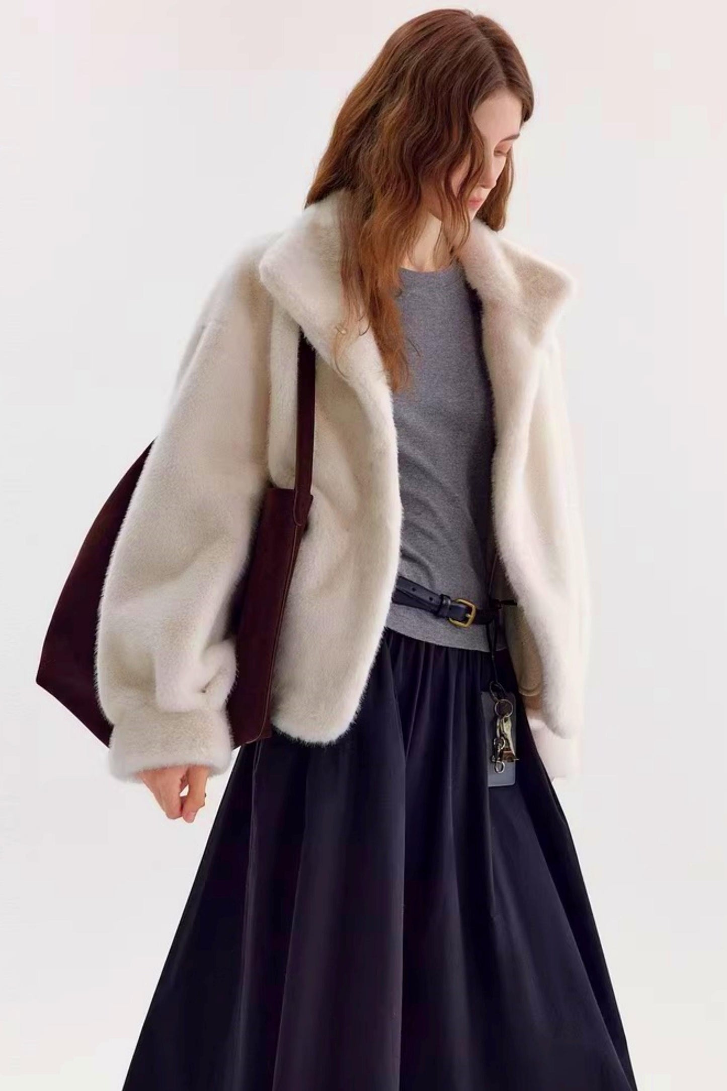Faux Mink Fur Coat
