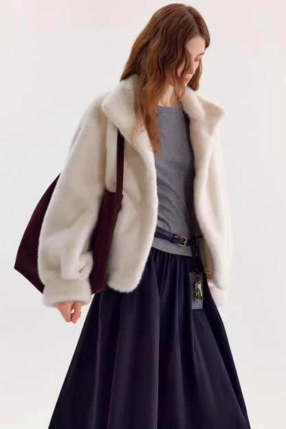 Faux Mink Fur Coat