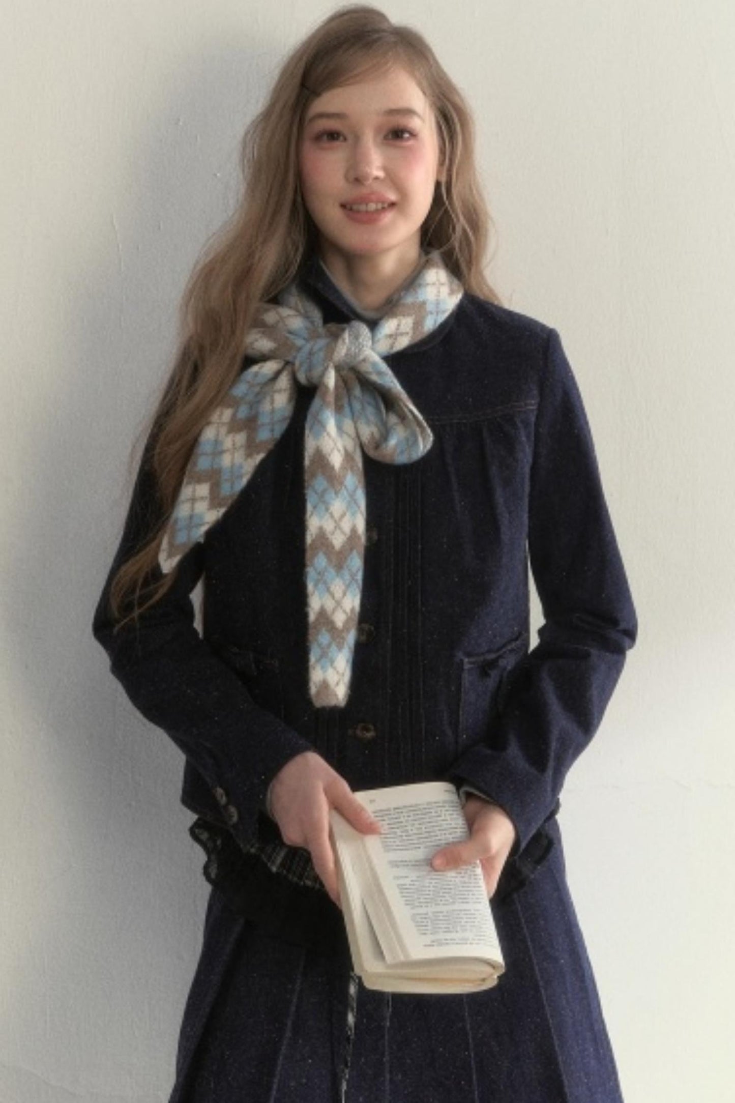 Retro Knitted Long Strip Scarf