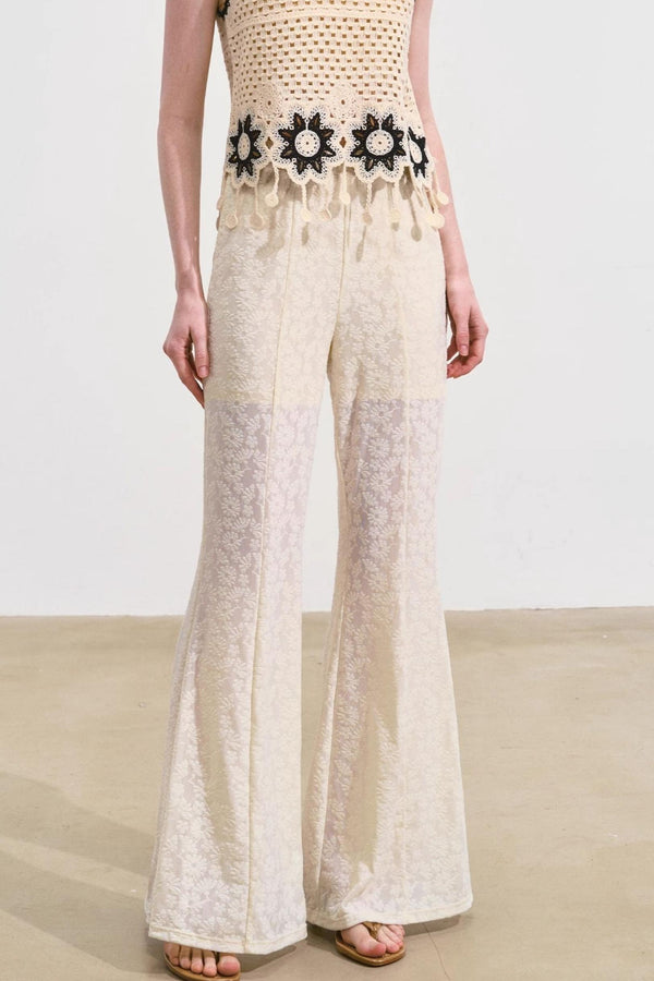 Summer Ruffle Lace And Pants Set-Up