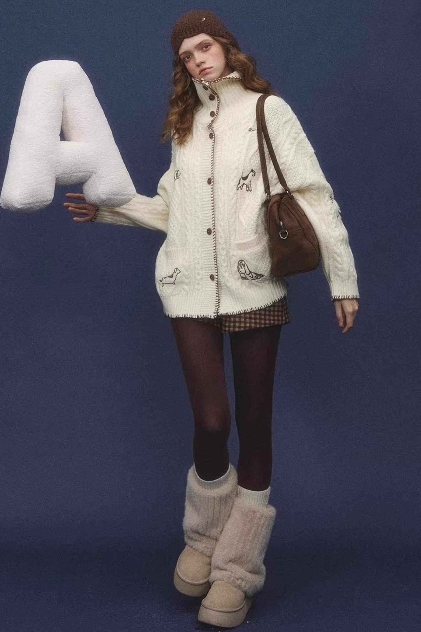 First Snow Embroidered Knit Jacket