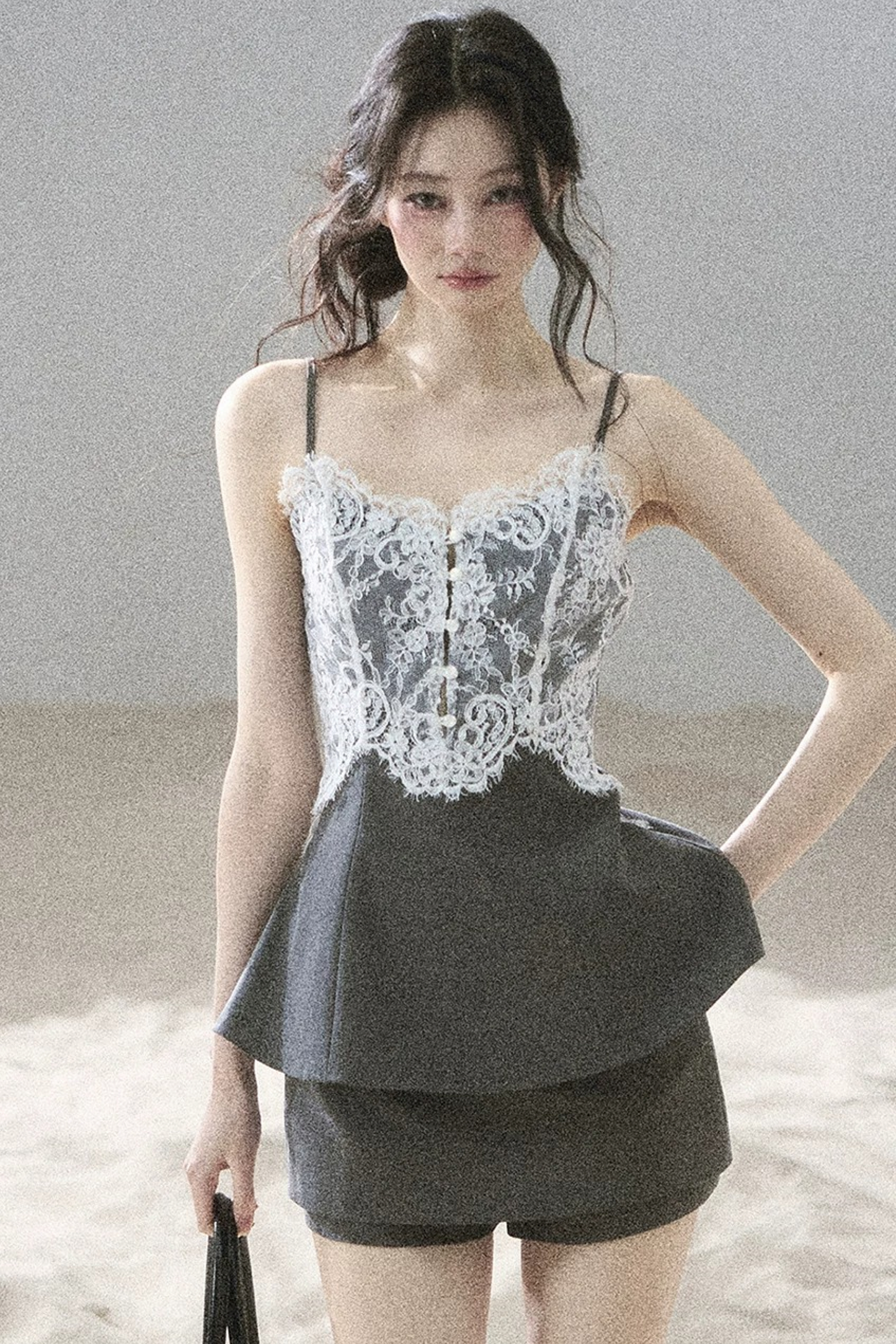 프렌치 레이스 여름 슈트 셋업