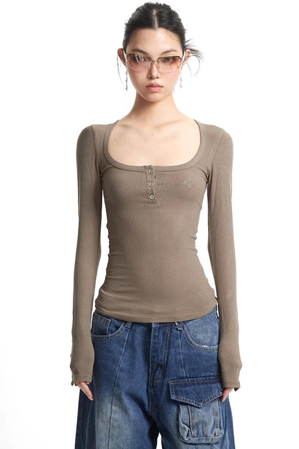 Stretch U-Neck Shirt