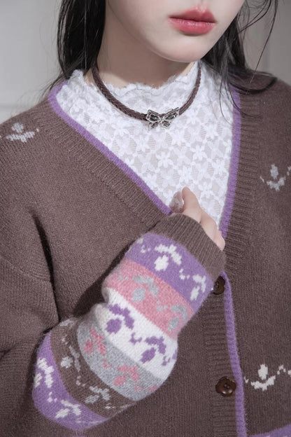 Winter Tulip Wool Cardigan Set