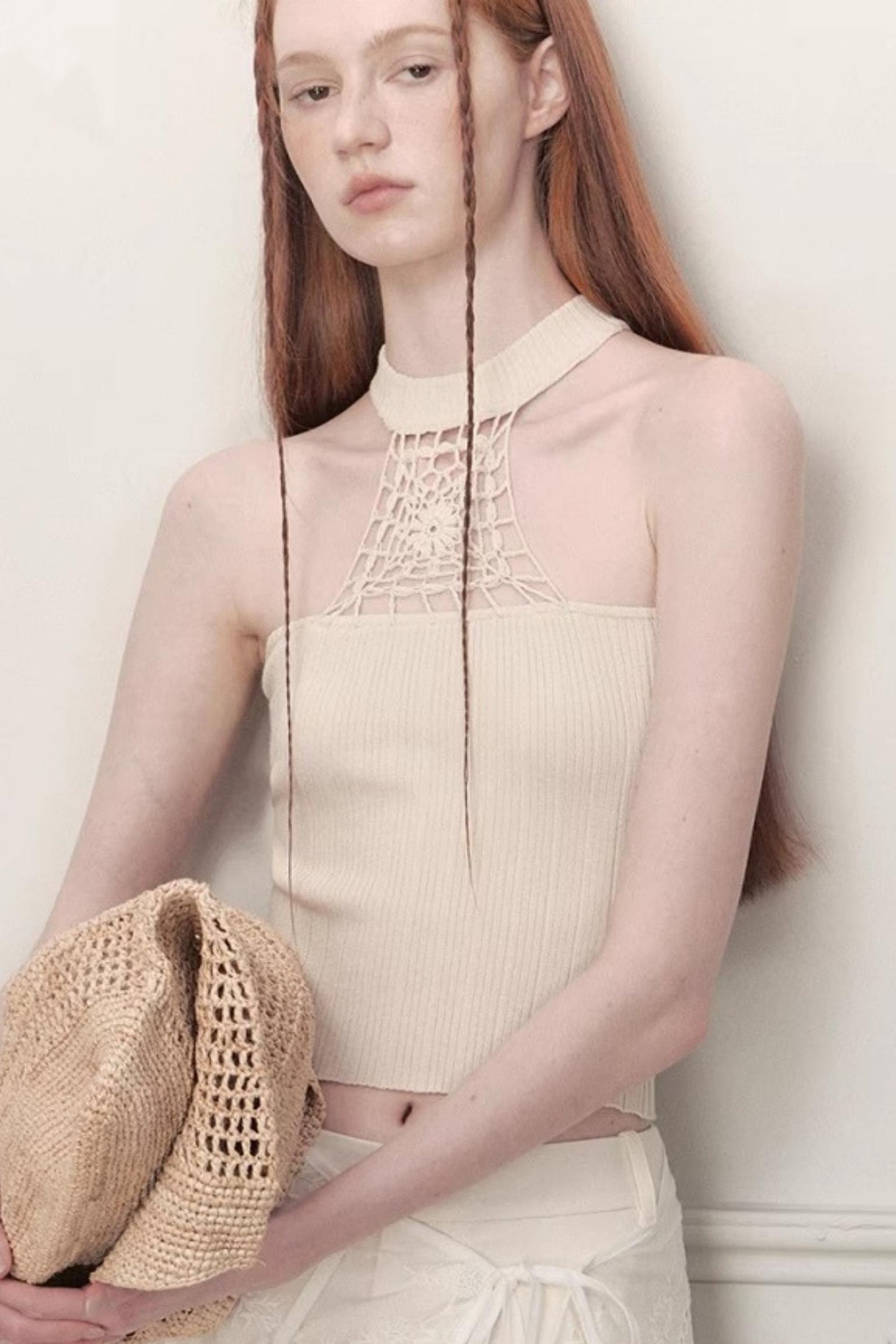 Weave Knit Bustier Top