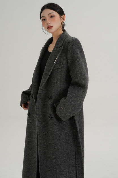 Wool Elegance Long Trench Coat