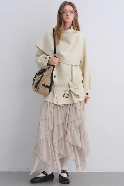 Irregular Ruffled Chiffon Skirt