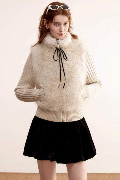 Detachable Sleeve Fur Coat