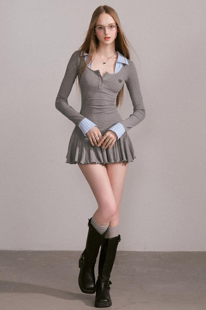 Luxury Gray Slimming Dress