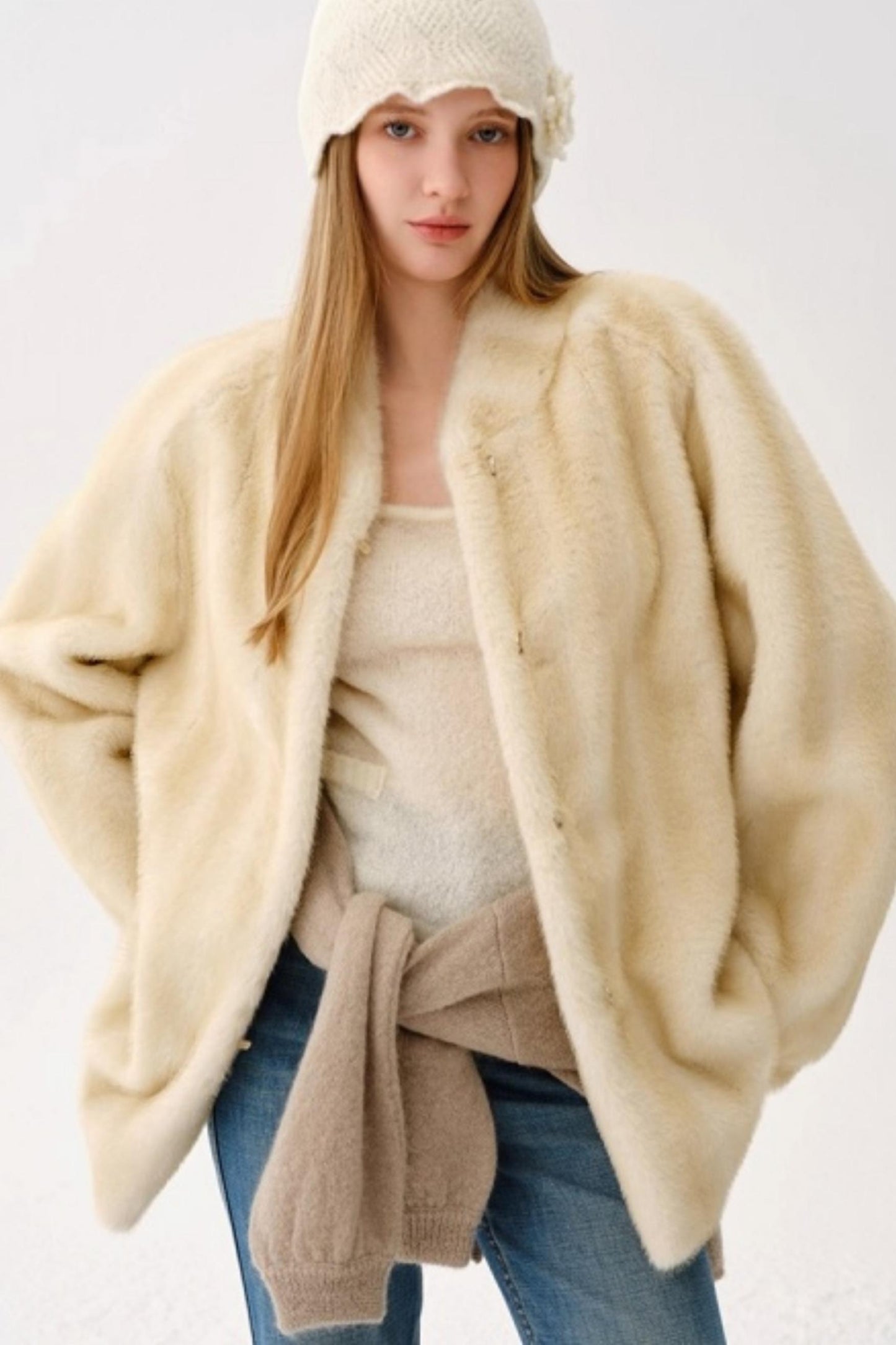 Retro Wool Blended Cardigan Set-Up